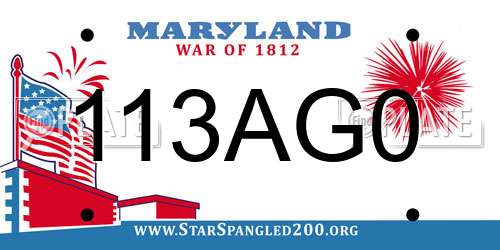 113AG0 Maryland License Plate