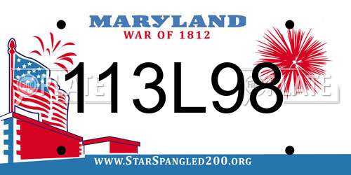 113L98 Maryland License Plate
