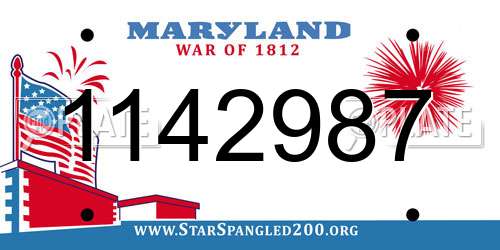 1142987 Maryland License Plate