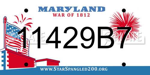 11429B7 Maryland License Plate