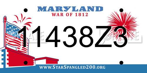 11438Z3 Maryland License Plate