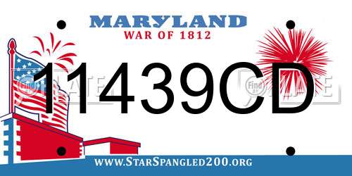 11439CD Maryland License Plate