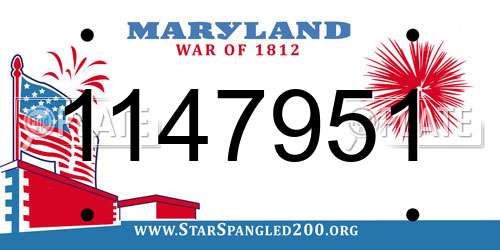1147951 Maryland License Plate