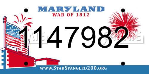 1147982 Maryland License Plate