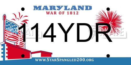 114YDR Maryland License Plate