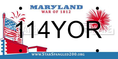 114YOR Maryland License Plate