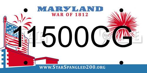 11500CG Maryland License Plate