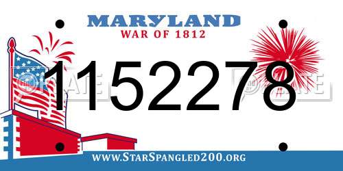 1152278 Maryland License Plate