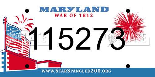 115273 Maryland License Plate