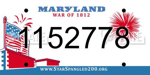 1152778 Maryland License Plate