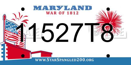 11527T8 Maryland License Plate