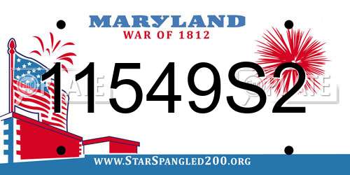 11549S2 Maryland License Plate