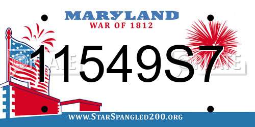 11549S7 Maryland License Plate