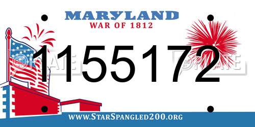 1155172 Maryland License Plate