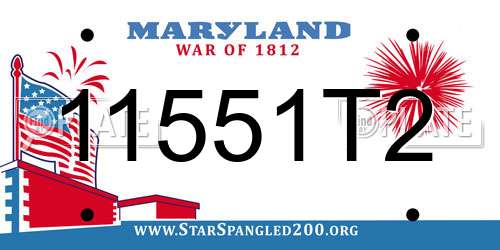 11551T2 Maryland License Plate