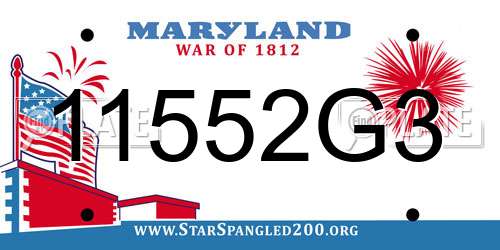 11552G3 Maryland License Plate