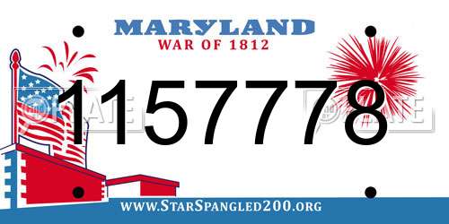 1157778 Maryland License Plate