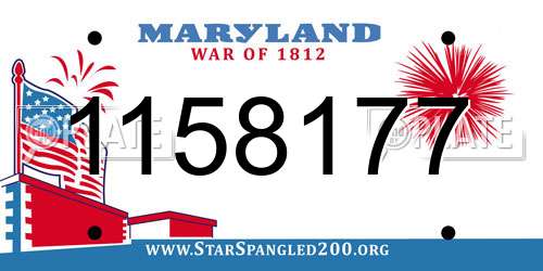 1158177 Maryland License Plate