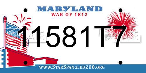 11581T7 Maryland License Plate