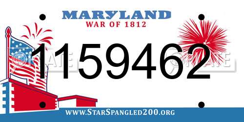 1159462 Maryland License Plate
