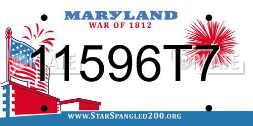 11596T7 Maryland License Plate