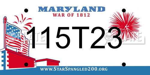 115T23 Maryland License Plate