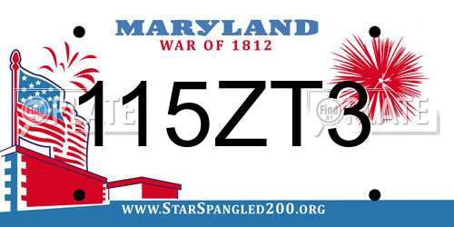 115ZT3 Maryland License Plate