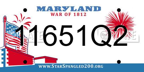 11651Q2 Maryland License Plate