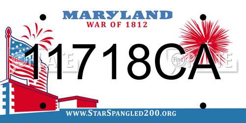 11718CA Maryland License Plate