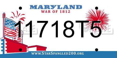 11718T5 Maryland License Plate