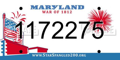 1172275 Maryland License Plate