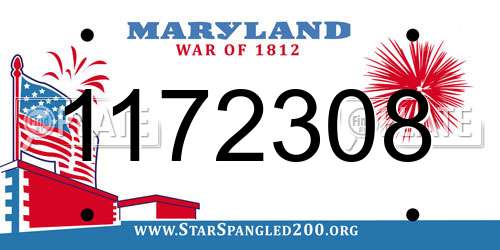 1172308 Maryland License Plate