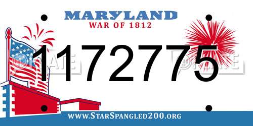 1172775 Maryland License Plate