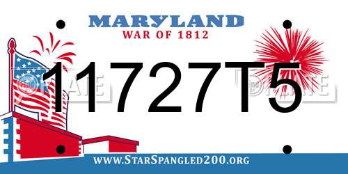 11727T5 Maryland License Plate