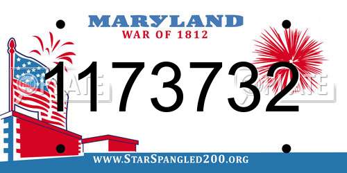 1173732 Maryland License Plate