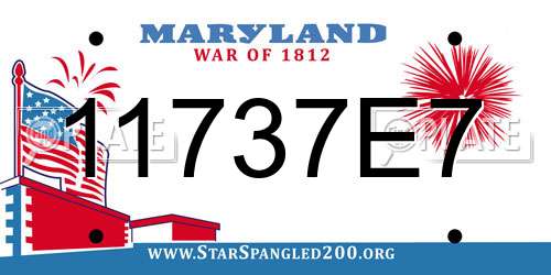 11737E7 Maryland License Plate