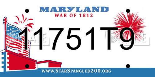 11751T9 Maryland License Plate