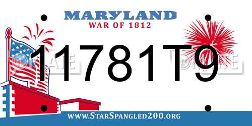 11781T9 Maryland License Plate