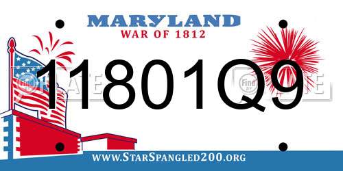 11801Q9 Maryland License Plate