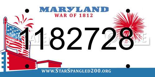 1182728 Maryland License Plate