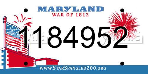 1184952 Maryland License Plate