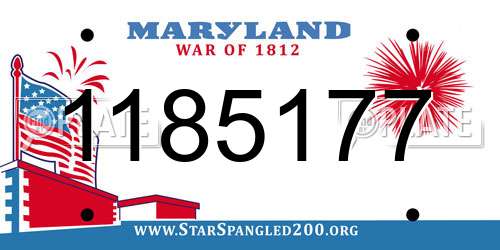 1185177 Maryland License Plate