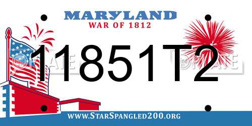 11851T2 Maryland License Plate