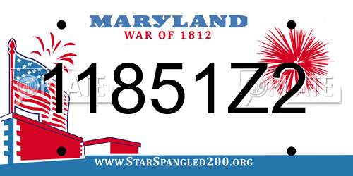 11851Z2 Maryland License Plate