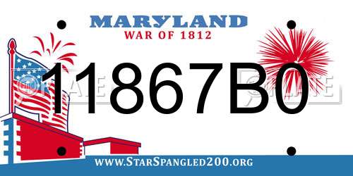 11867B0 Maryland License Plate