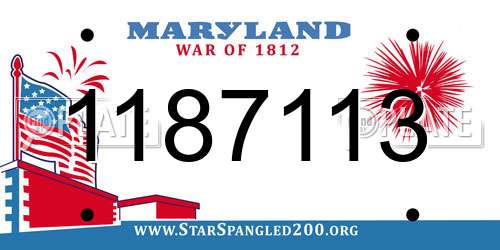 1187113 Maryland License Plate