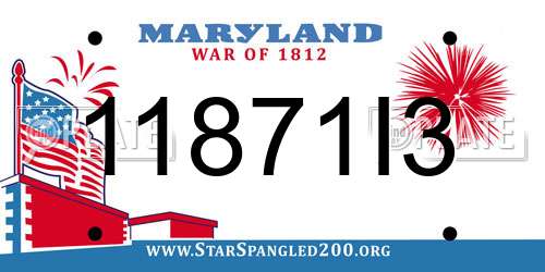 11871I3 Maryland License Plate