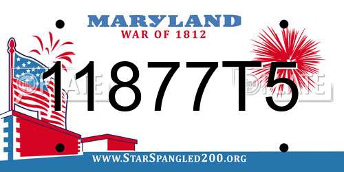 11877T5 Maryland License Plate