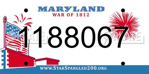 1188067 Maryland License Plate