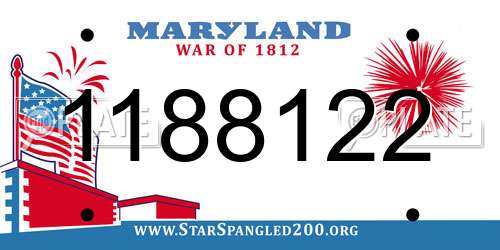 1188122 Maryland License Plate